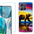 thumbnail image 1 of For Motorola Moto G 5G 2025 Phone Case Cover with Tempered Glass Screen Protector, by OneToughShield - Bear, 1 of 4