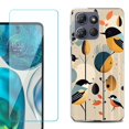 thumbnail image 1 of For Motorola Moto G 5G 2025 Phone Case Cover with Tempered Glass Screen Protector, by OneToughShield - Bird Cardinal, 1 of 4