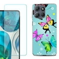 thumbnail image 1 of For Motorola Moto G 5G 2025 Phone Case Cover with Tempered Glass Screen Protector, by OneToughShield - Butterfly, 1 of 4