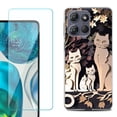 thumbnail image 1 of For Motorola Moto G 5G 2025 Phone Case Cover with Tempered Glass Screen Protector, by OneToughShield - Cat Craft, 1 of 4