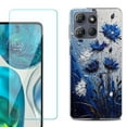 thumbnail image 1 of For Motorola Moto G 5G 2025 Phone Case Cover with Tempered Glass Screen Protector, by OneToughShield - Cornflower, 1 of 4