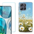 thumbnail image 1 of For Motorola Moto G 5G 2025 Phone Case Cover with Tempered Glass Screen Protector, by OneToughShield - Daisy Field, 1 of 4