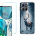 thumbnail image 1 of For Motorola Moto G 5G 2025 Phone Case Cover with Tempered Glass Screen Protector, by OneToughShield - Deer Winter, 1 of 4