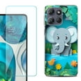 thumbnail image 1 of For Motorola Moto G 5G 2025 Phone Case Cover with Tempered Glass Screen Protector, by OneToughShield - Elephant Craft, 1 of 4