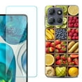 thumbnail image 1 of For Motorola Moto G 5G 2025 Phone Case Cover with Tempered Glass Screen Protector, by OneToughShield - Fruit Box, 1 of 4