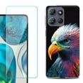 thumbnail image 1 of For Motorola Moto G 5G 2025 Phone Case Cover with Tempered Glass Screen Protector, by OneToughShield - Geometric Eagle, 1 of 4