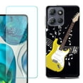 thumbnail image 1 of For Motorola Moto G 5G 2025 Phone Case Cover with Tempered Glass Screen Protector, by OneToughShield - Guitar Yellow, 1 of 4