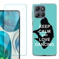 thumbnail image 1 of For Motorola Moto G 5G 2025 Phone Case Cover with Tempered Glass Screen Protector, by OneToughShield - Keep Calm / Dancing, 1 of 4