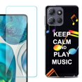 thumbnail image 1 of For Motorola Moto G 5G 2025 Phone Case Cover with Tempered Glass Screen Protector, by OneToughShield - Keep Calm Music, 1 of 4