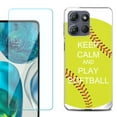 thumbnail image 1 of For Motorola Moto G 5G 2025 Phone Case Cover with Tempered Glass Screen Protector, by OneToughShield - Keep Calm Softball, 1 of 4