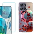 thumbnail image 1 of For Motorola Moto G 5G 2025 Phone Case Cover with Tempered Glass Screen Protector, by OneToughShield - Ladybug Robot, 1 of 4