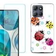 thumbnail image 1 of For Motorola Moto G 5G 2025 Phone Case Cover with Tempered Glass Screen Protector, by OneToughShield - Ladybug, 1 of 4