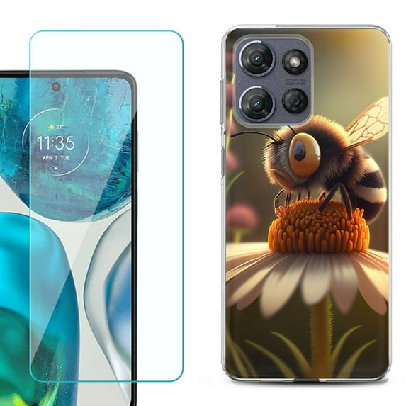 For Motorola Moto G 5G 2025 Phone Case Cover with Tempered Glass Screen Protector, by OneToughShield - Little Bee