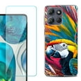 thumbnail image 1 of For Motorola Moto G 5G 2025 Phone Case Cover with Tempered Glass Screen Protector, by OneToughShield - Macaw, 1 of 4
