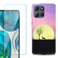 thumbnail image 1 of For Motorola Moto G 5G 2025 Phone Case Cover with Tempered Glass Screen Protector, by OneToughShield - Moonlight Dachshund, 1 of 4