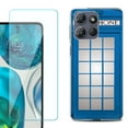 thumbnail image 1 of For Motorola Moto G 5G 2025 Phone Case Cover with Tempered Glass Screen Protector, by OneToughShield - Phone Booth Blue, 1 of 4