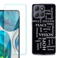 thumbnail image 1 of For Motorola Moto G 5G 2025 Phone Case Cover with Tempered Glass Screen Protector, by OneToughShield - Positive Words, 1 of 4