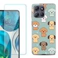 thumbnail image 1 of For Motorola Moto G 5G 2025 Phone Case Cover with Tempered Glass Screen Protector, by OneToughShield - Puppies, 1 of 4