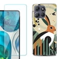 thumbnail image 1 of For Motorola Moto G 5G 2025 Phone Case Cover with Tempered Glass Screen Protector, by OneToughShield - Rabbit, 1 of 4
