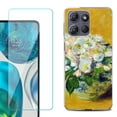 thumbnail image 1 of For Motorola Moto G 5G 2025 Phone Case Cover with Tempered Glass Screen Protector, by OneToughShield - Roses, 1 of 4