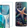 thumbnail image 1 of For Motorola Moto G 5G 2025 Phone Case Cover with Tempered Glass Screen Protector, by OneToughShield - Starfish, 1 of 4