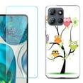 thumbnail image 1 of For Motorola Moto G 5G 2025 Phone Case Cover with Tempered Glass Screen Protector, by OneToughShield - Tree Owl, 1 of 4