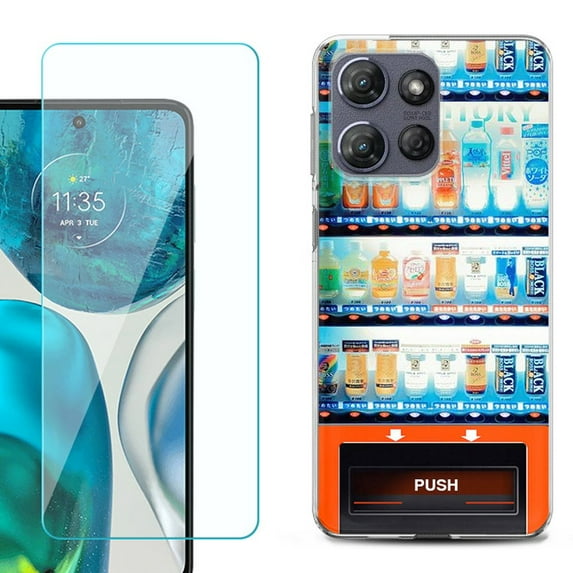 For Motorola Moto G 5G 2025 Phone Case Cover with Tempered Glass Screen Protector, by OneToughShield - Vending Machine