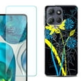 thumbnail image 1 of For Motorola Moto G 5G 2025 Phone Case Cover with Tempered Glass Screen Protector, by OneToughShield - Wild Flowers, 1 of 4