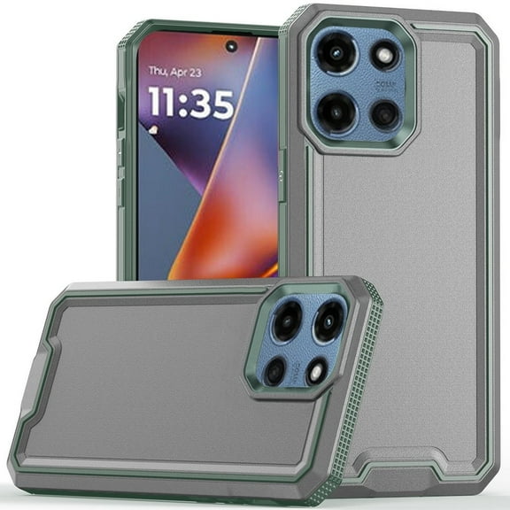 For Motorola Moto G 5G 2025 Rank Tough Strong Modern Fused Hybrid Case Cover - Grey