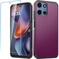 thumbnail image 1 of For Motorola Moto G 5G 2025 Tough Strong Hybrid Case Cover + Tempered Glass - Dark Purple, 1 of 6