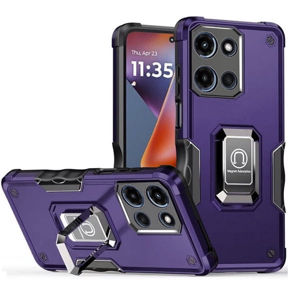 For Motorola Moto G 5G 2025 XT2513V OPTIMUM Kickstand Cover Phone Case - Purple