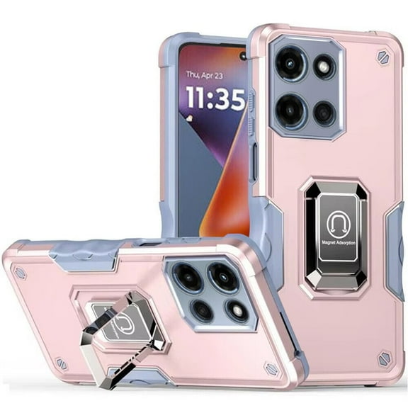 For Motorola Moto G 5G 2025 XT2513V OPTIMUM Kickstand Cover Cell Case - Rose Gold