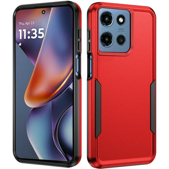 For Motorola Moto G 5G 2025 XT2513V Shockproof Hybrid Cell Phone Cover Case - Tough Red