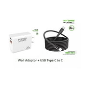 For Motorola Edge+ Edge Plus 2023 Black 18W Fast Wall Charger + 4FT TYPE C to C USB Cable