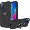 thumbnail image 1 of For Motorola Moto G Play 2023 CHIEF Oil Painted Magnetic Ring Stand Hybrid Case Cover - Black, 1 of 3