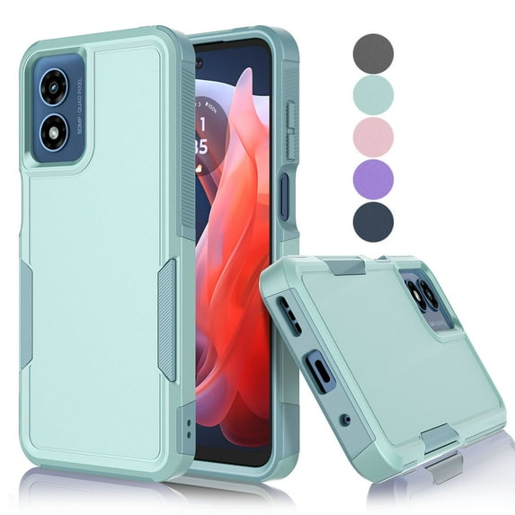 Tekcoo Shockproof Heavy Duty 2-in-1 Armor Case for Motorola Moto G Play, Mint