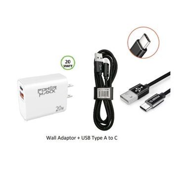 Fast USB-C Wall Charger For Motorola Moto G7 Play XT1952 - 2 Port With 3ft Cable