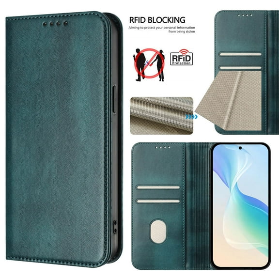 For Motorola Moto G Play 2025/Play 5G 2024 Case, Shockproof PU Leather Magnetic Stand Flip Wallet Case Cover with Card Holder Phone Case
