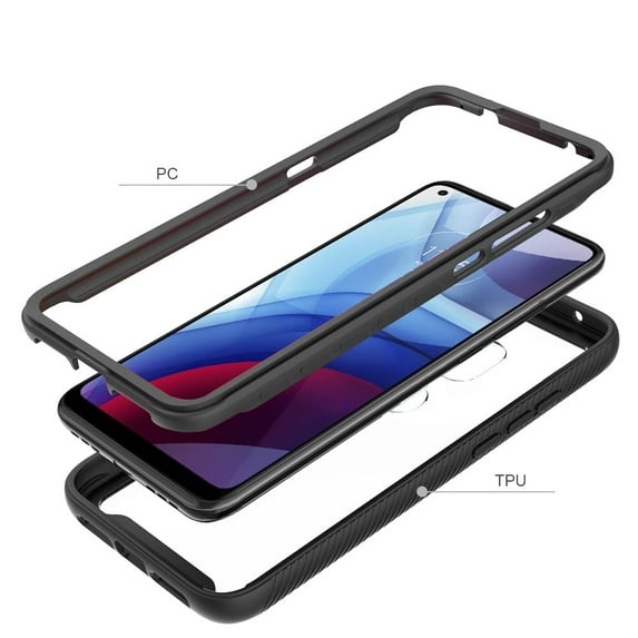 For Motorola Moto G Power 2021 Shockproof Heavy Duty Bumper Case - Clearblack