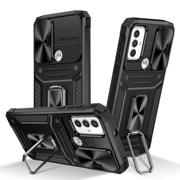 For Motorola Moto G Power 2022 Case Heavy Duty with Camera Cover, Build in Kickstand & Magnetic Car, Military Grade Armor Protection Cover,Sturdy Rugged Shockproof Case, Black