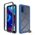 thumbnail image 1 of For Motorola Moto G Power 2022 Full Body Armor Slim Hybrid Double Layer Hard TPU Transparent Back Rugged Shockproof Phone Case Cover by Xpression [Clear / Blue], 1 of 9