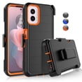 thumbnail image 1 of For Motorola Moto G Power 2024 6.7" Case,Heavy Duty Rugged Defender Case with [Belt Clip Holster] [Built in Screen Protecotr], Shockproof Full Body Protection Kickstand Cover, Orange, 1 of 9