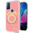 thumbnail image 1 of For Motorola Moto G Power 5G 2023 Smiling Glitter Ornament Bling Sparkle with Ring Stand Hybrid TPU Back Shell Cover ,Xpm Phone Case [ Pink ], 1 of 6
