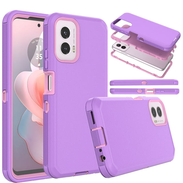 Takfox 3in1 Heavy Duty Bumper Cell Phone Case for Motorola Moto G Power 5G 2024, Purple