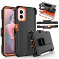 thumbnail image 1 of For Motorola Moto G Power 5G 2024 Case,Takfox Holster Phone Case with Built-in Screen Protector Swivel Belt Clip [3 Layers] Heavy Duty Full Body Protection Shockproof Kickstand Cover-Black/Orange, 1 of 9