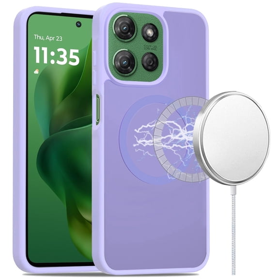 For Moto G Power 2026/2025 [Magnetic Circle] Smooth Safe Matte Feel Hybrid Case - Light Purple