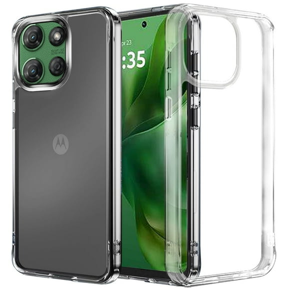 For Motorola Moto G Power 5G 2025 PURE CRYSTAL Transparent Thick 2.0mm ShockProof Chromed Buttons Case Cover - Clear