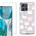 thumbnail image 1 of For Motorola Moto G Power 5G 2025 Phone Case Cover with Tempered Glass Screen Protector, by OneToughShield - Cat Mix, 1 of 4