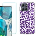 thumbnail image 1 of For Motorola Moto G Power 5G 2025 Phone Case Cover with Tempered Glass Screen Protector, by OneToughShield - Cheetah Purple, 1 of 3