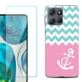 thumbnail image 1 of For Motorola Moto G Power 5G 2025 Phone Case Cover with Tempered Glass Screen Protector, by OneToughShield - Chevron/Anchor, 1 of 4